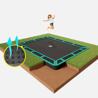 14ft x 10ft rectangle in ground trampoline grey Thumbnail