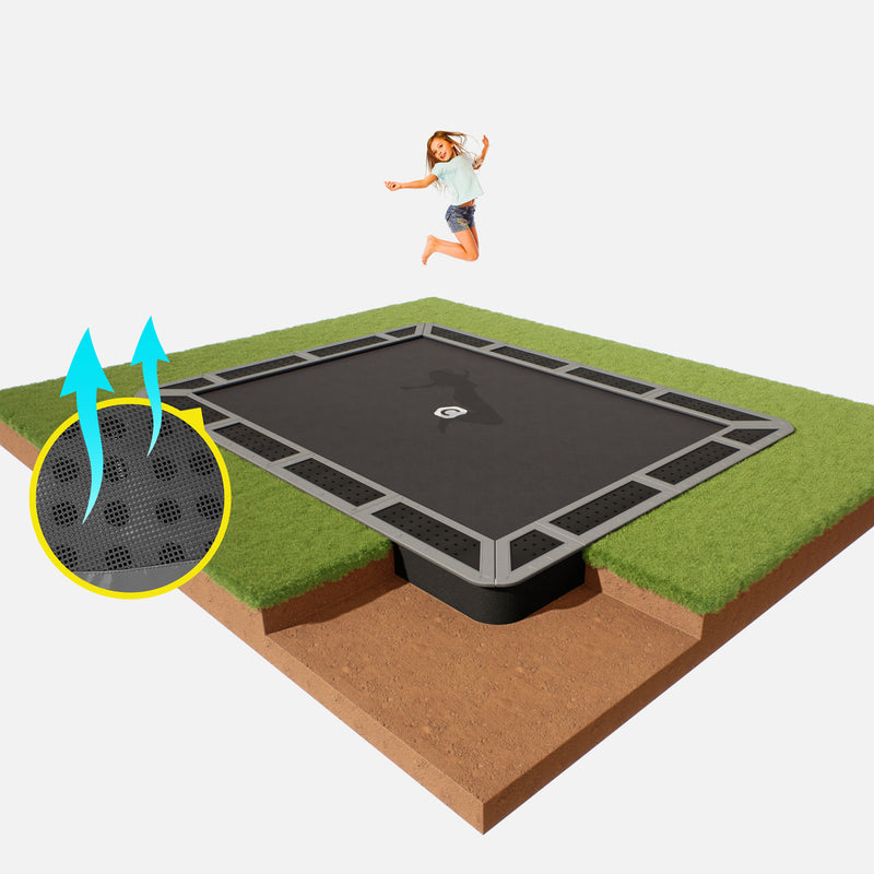 14ft x 10ft rectangle in ground trampoline 