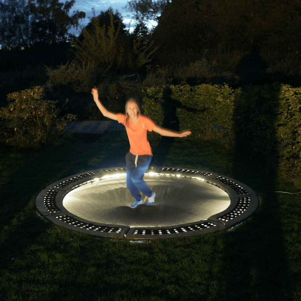 Yellow trampoline lighting